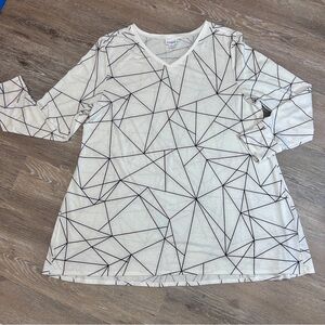 🖤 LuLaRoe XL Geometric Print Long Sleeve Top | Modern Abstract Lines |